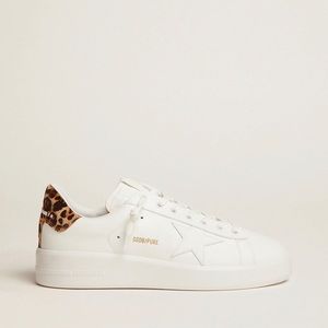Golden Goose Purestar Sneakers with Leopard. WORN ONCE! $380 originally $545